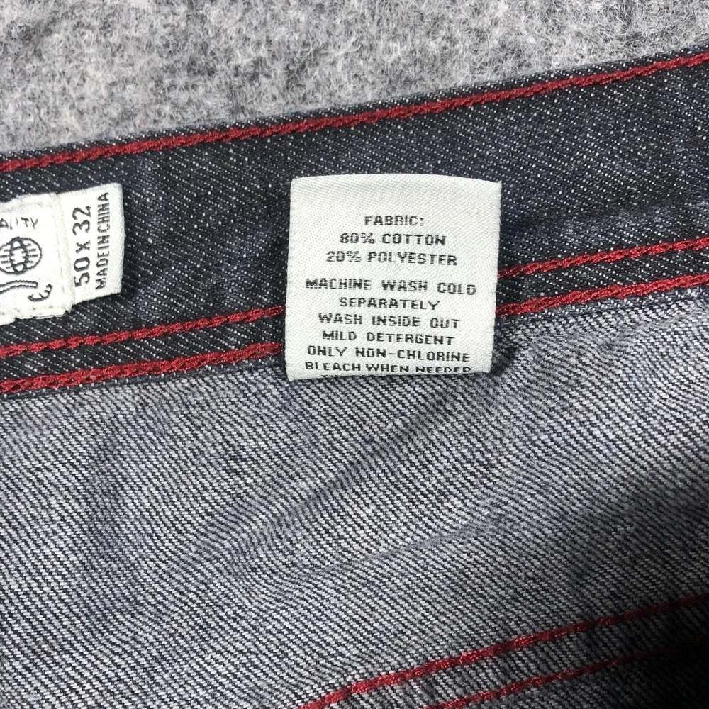 Vintage Akademiks Jeanius Jeans Mens 50x32 Gray Relaxed Wide Leg Denim Big Tall